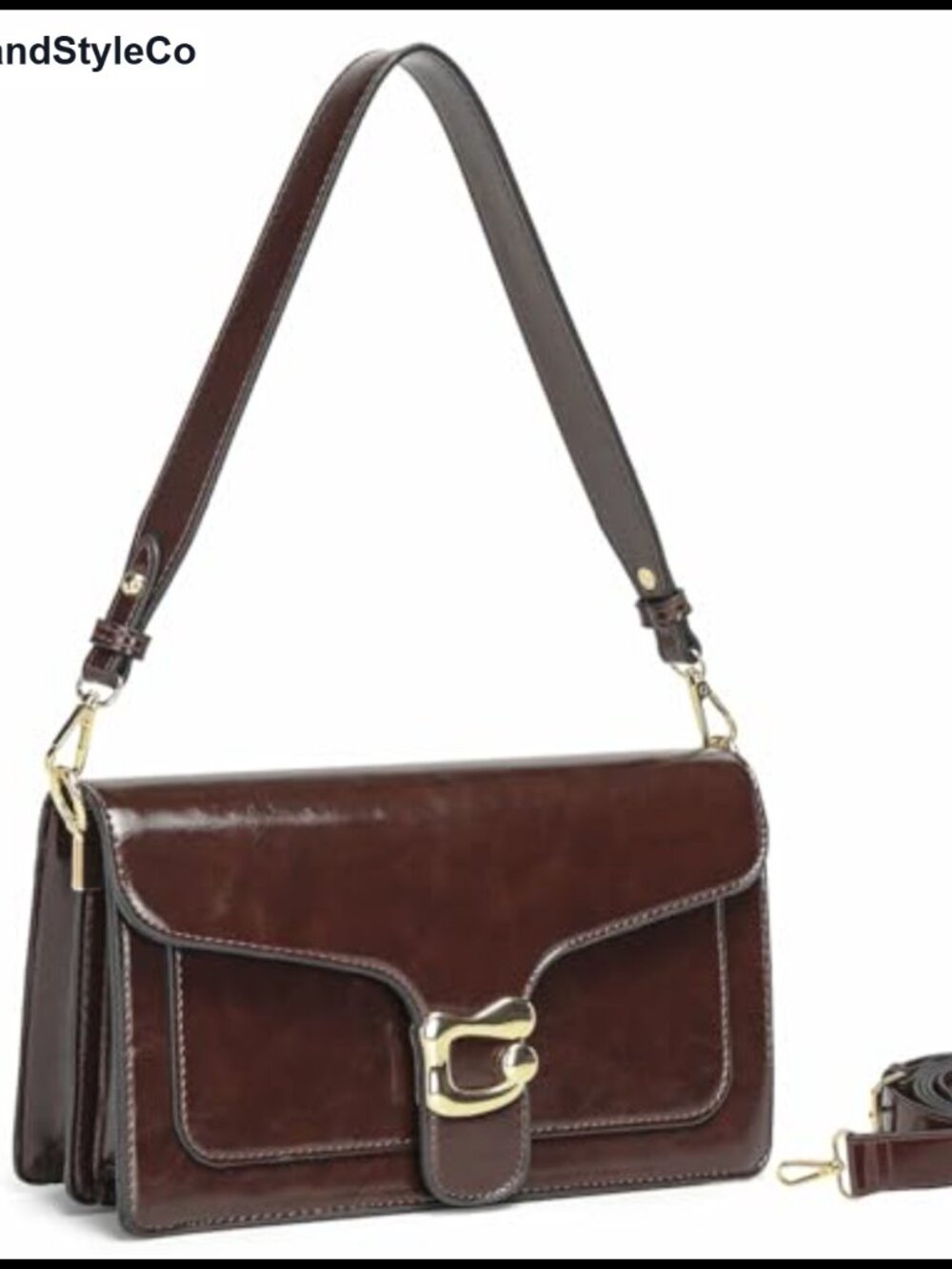 Faux Leather Crossbody Purse with 2 Straps, Evening Clutch for Women